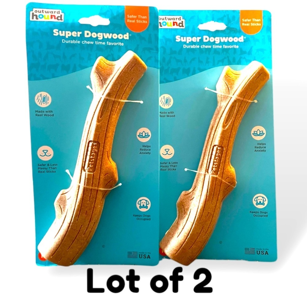 Super Dogwood Dog Chew Toy Sticks 2 Pieces Size Medium - Picture 1 of 5